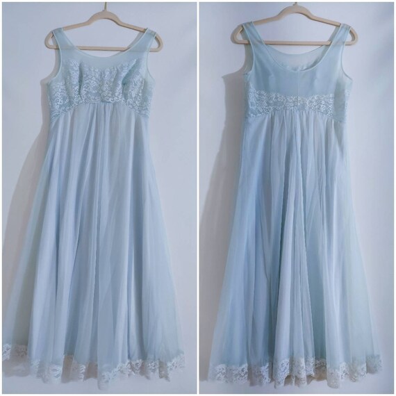 Vintage Double Lace Nightgown  / Full Sweep Honey… - image 5