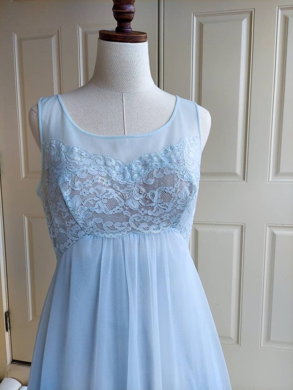 Vintage Double Lace Nightgown  / Full Sweep Honey… - image 4