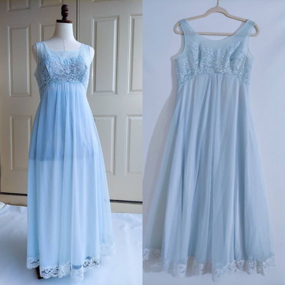 Vintage Double Lace Nightgown  / Full Sweep Honey… - image 1