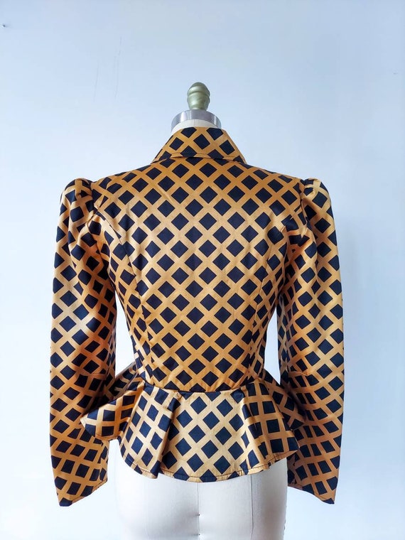 Vintage Asymmetric Cut Silk Blazer, tailored vint… - image 6