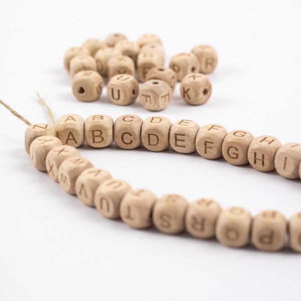 Buchstaben Perlen aus Buchenholz in verschiedenen Größen