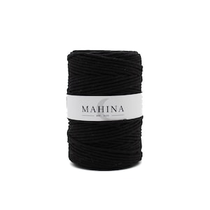 MAHINA yarn 4 mm twisted black 200 m