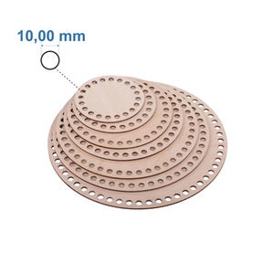 Häkelboden "Rund" Birkenholz 12mm Bohrung 7 Größen