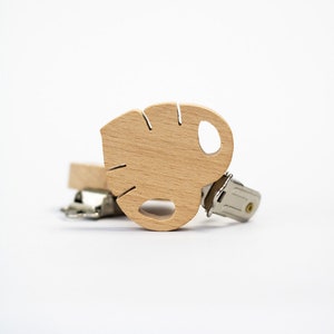 Speenclip "blad" van beukenhout