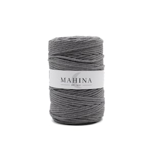 MAHINA yarn 4 mm twisted medium grey 200 m