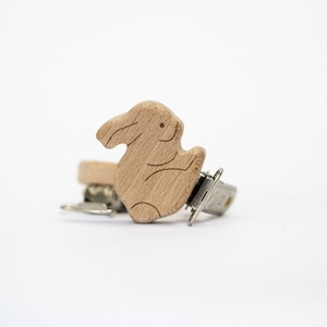 Speenclip "Bunny" van beukenhout