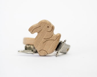 Schnullerclip "Bunny" aus Buchenholz