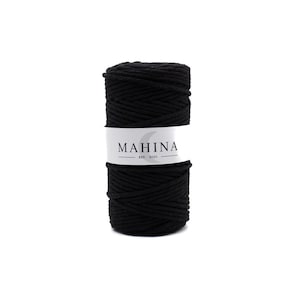 MAHINA yarn 4 mm twisted black 100 m