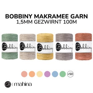 Hilo de macramé Bobbiny de 1,5 mm retorcido 100 m