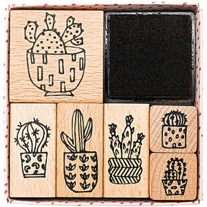 Set de tampons Paper Poetry « Hygge Cactus » 7 pièces