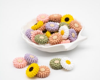 Silicone bead &quot;Flower&quot; 22 mm 6 colors