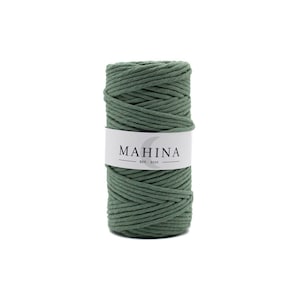 MAHINA yarn 4 mm twisted jade green 100 m