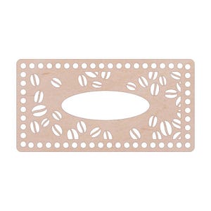 Wooden lid for tissue box for crocheting with pattern, various types
