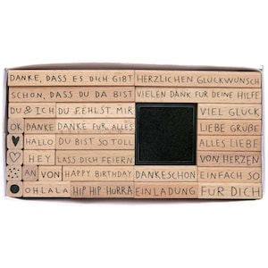 Paper Poetry Stempelset "Texte Deutsch" 31teilig, FSC 100%