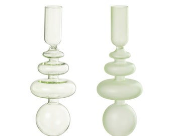 Kerzenhalter aus Glas, grün 22cm