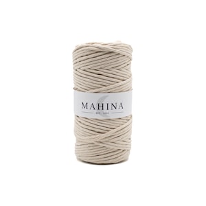 MAHINA yarn 4 mm twisted natural 100 m