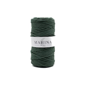 MAHINA yarn 4 mm twisted fir green 100 m