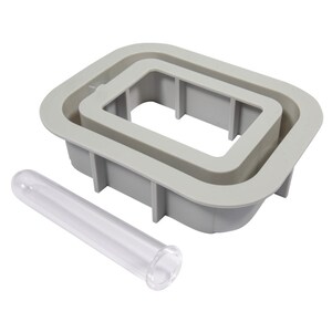 Siliconen mal vaas rechthoek 10,5 x 3,7 x 14 cm, inclusief 1 reageerbuis