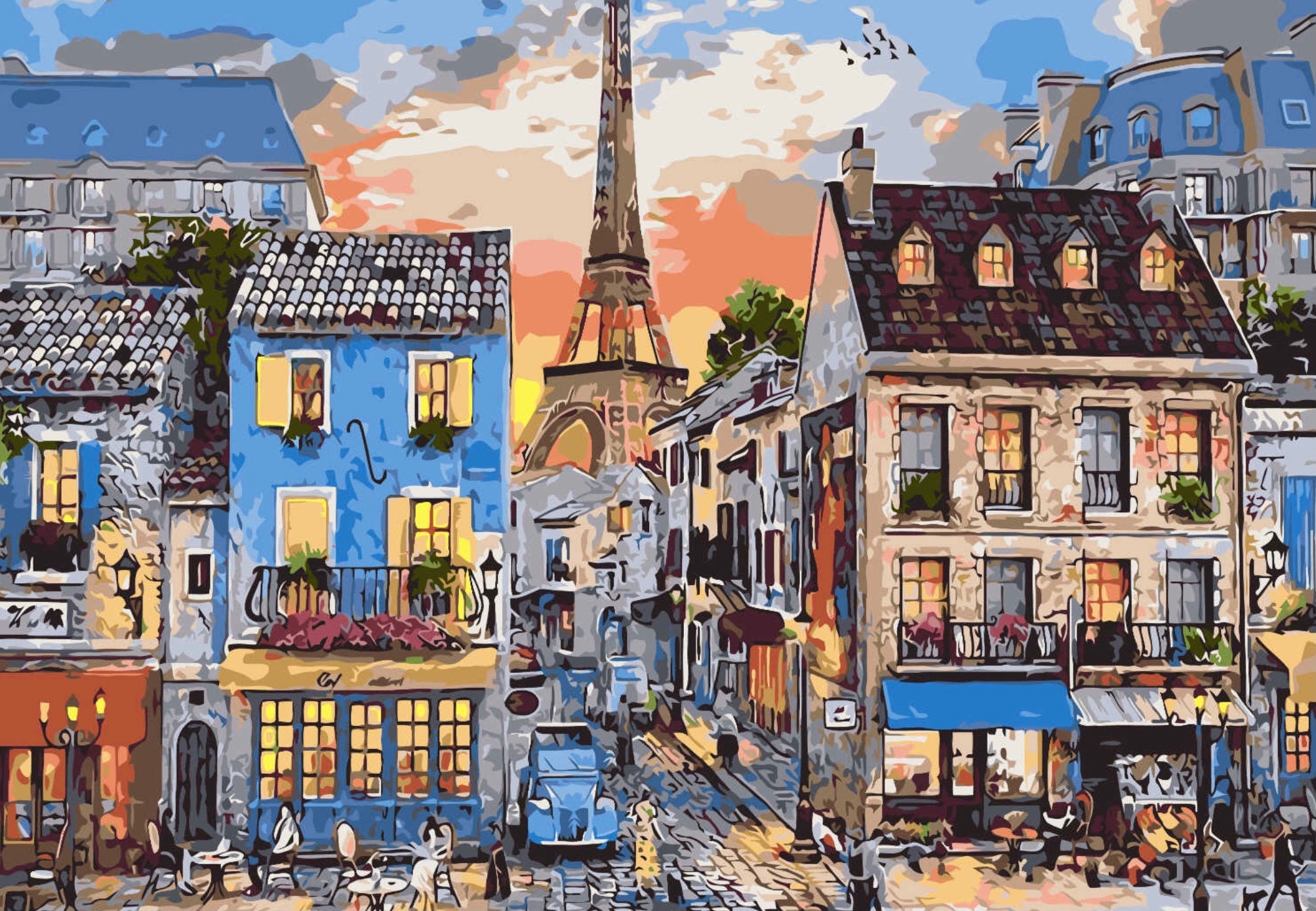 Paint By Numbers Kit Paris Cityscape Etsy