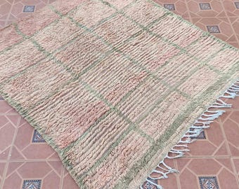 Soft Vintage Boujaad Wool Rug-Authentic Vintage Moroccan Rug5x5 ft-Colorful Berber Rug-Small Morrocan Boujaad Rug-Boho Farmhouse Decor Rug