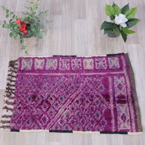 unique moroccan purple Rug-Handmade Morrocan Rug-Berber Rug-Bohemian Style Rug For Living Room-housewarming gift first home (22x33 inches)