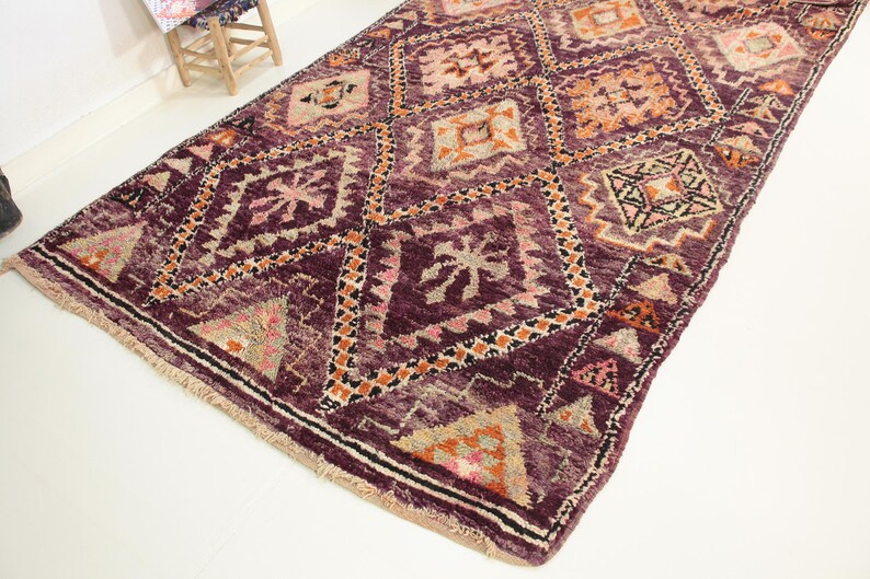 Vintage Moroccan Rug 6x13 Ftstunning Boujaad Moroccan Rugantique