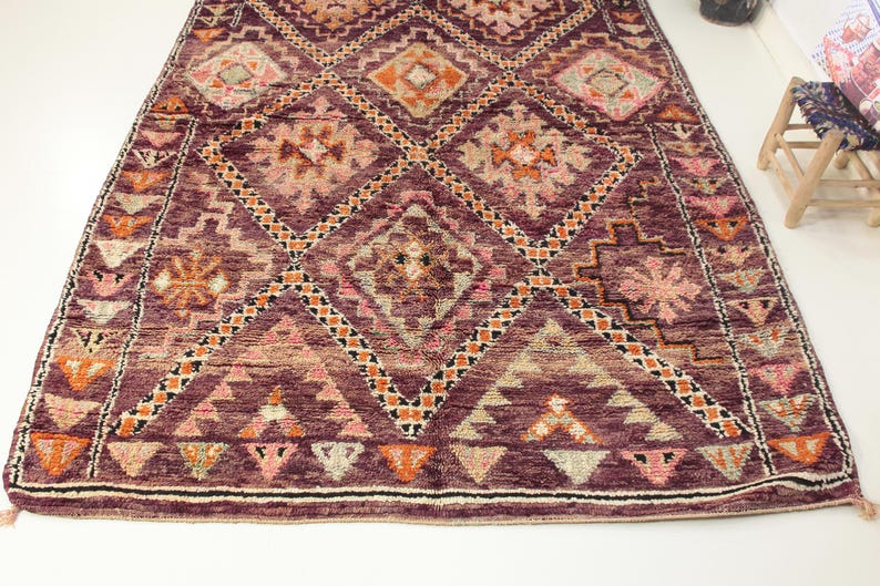 Vintage Moroccan Rug 6x13 Ftstunning Boujaad Moroccan Rugantique