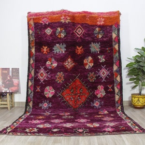 valentines gift for him Boujaad Moroccan Rug 6x10 ft-Vintage Beni Mguild Rug-Purple Rug For Living Room-Vintage Kilim Rug-Handmade Floor Art