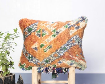 vintage Moroccan Cushion_Colorful Wool Cushion_Handmade Moroccan Cushion_Berber Cushion_Home Gift for women_floor cushion 20" x 15"_pillows