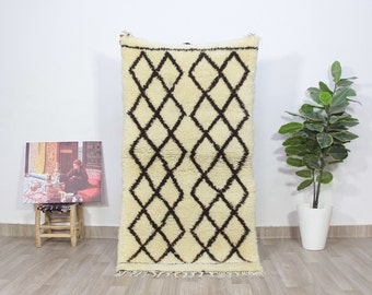 Vintage Christmas Decor Azilal Rug-Vintage Moroccan Wool Runner Rug- Striped Rug For Bedroom-Kilim Rug-Housewarming Gift Personalized 3x5 ft