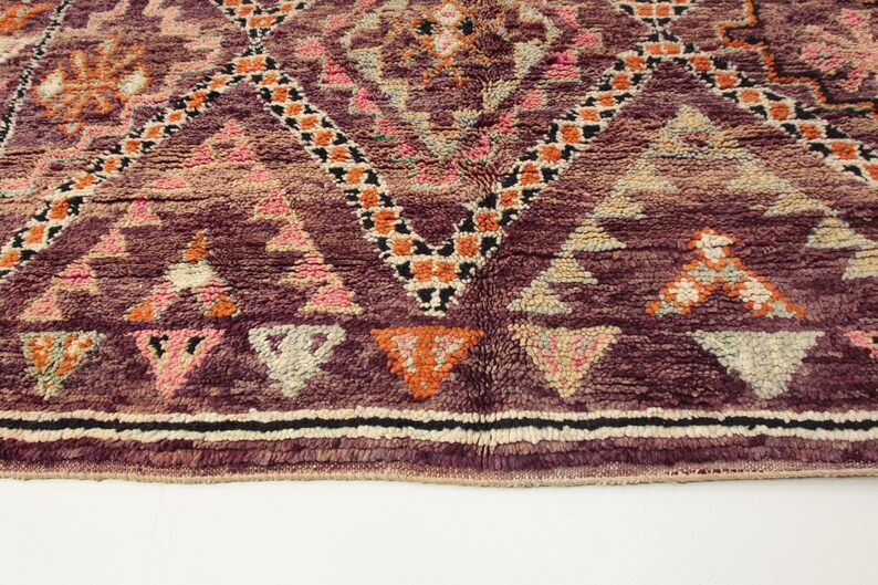 Vintage Moroccan Rug 6x13 Ftstunning Boujaad Moroccan Rugantique