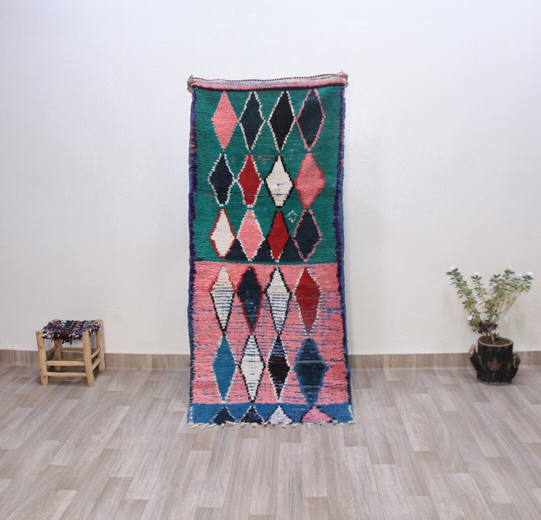 2 Ft X 6 Ftboucherouite Runner Rugvintage Boujaad Rugauthentic