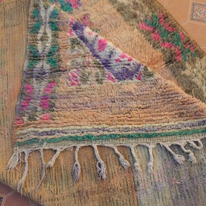 Vintage Moroccan Rug-Pink Beni Mguild Rug 6x12 FT-Handmade Berber Rug-Vintage Boujaad Wool Rug-Minimalist Morroccan Rug-Unique Gift For Mom image 10
