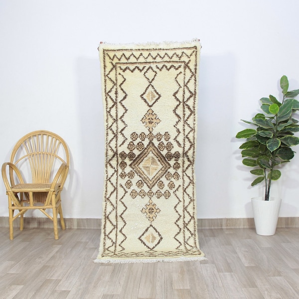 azilal area rug-vintage moroccan rug runner-small area rug living room-rustic home decor-perfect hallway accent & thoughtful gift idea 2'x6'