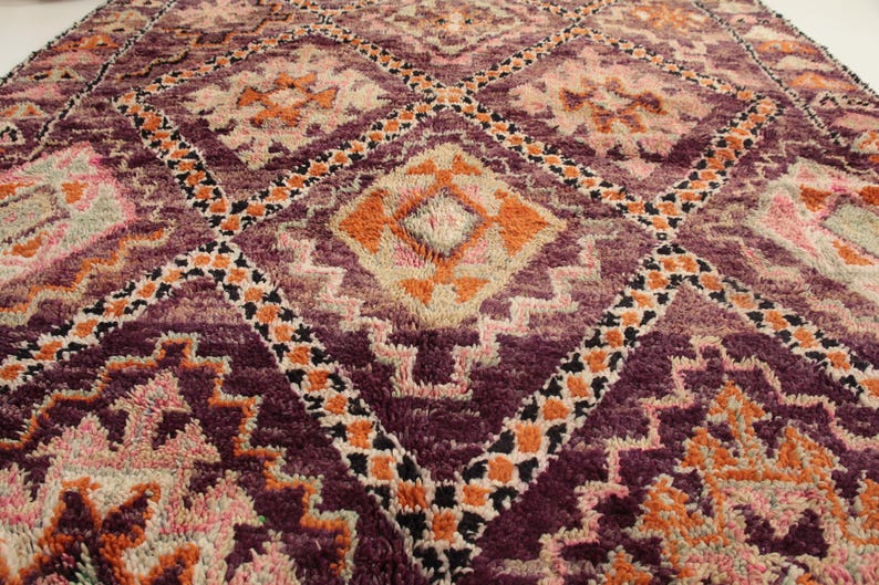 Vintage Moroccan Rug 6x13 Ftstunning Boujaad Moroccan Rugantique
