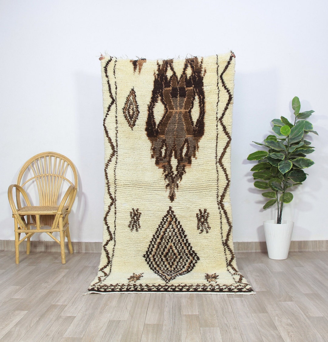 Authentic Vintage Moroccan Rug-vintage Beni Ourain Rug for Boho Chic ...