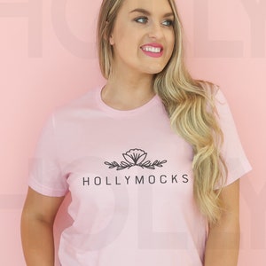 Bella Canvas 3001 Mockup | Model Mockup | Trendy Mockup| Valentines Mockup | Bella Canvas 3001 Pink | Shirt Mockup | Pink Mockup