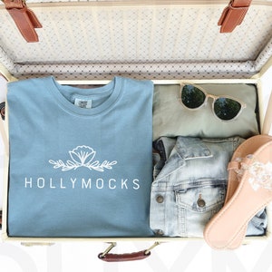Comfort Colors 1717 Ice Blue Mockup | Comfort Colors Mockup | Blue T-Shirt Mockup | Shirt flat lay Mockup | Travel Mockup | Summer Mockup