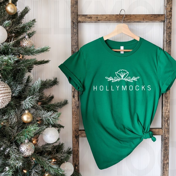 Bella Canvas Mockup | Bella Canvas 3001 Evergreen | Holiday Mockup | Christmas Mockup | Green Shirt Mockup | Hanging Mockup | Evergreen