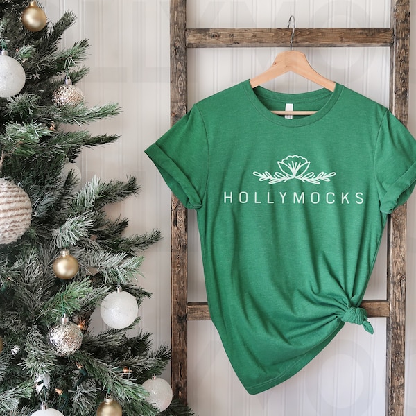 Bella Canvas Mockup | Bella Canvas 3001 Heather Grass Green | Holiday Mockup | Christmas Mockup | Green Shirt Mockup | Hanging Mockup