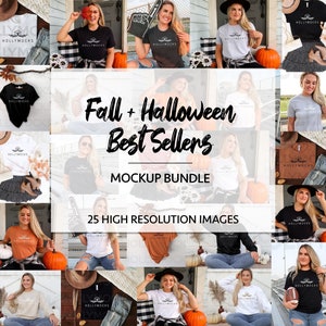 Fall Mockup Bundle | Halloween Mockup Bundle | Bella Canvas Mockup Bundle | Bella Canvas 3001 Mockup | Fall Mockup | Halloween Mockup