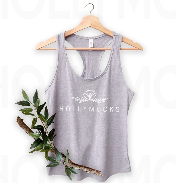 Next Level 1533 Heather Grey Mockup | Next Level 1533 Ideal Racerback Tank Mockup | Tank Mockup | Summer Mockup | Gray Mockup