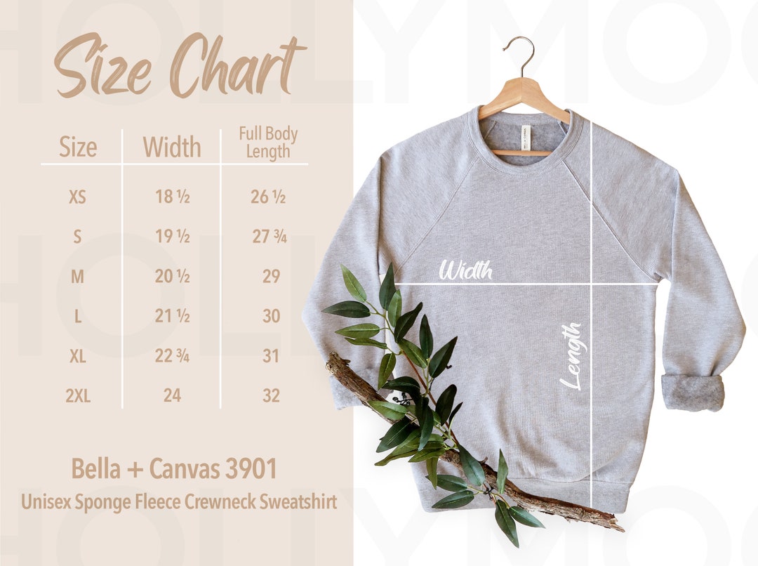 Bella Canvas 3901 Size Chart Bella Canvas 3901 Sweatshirt Size Chart ...