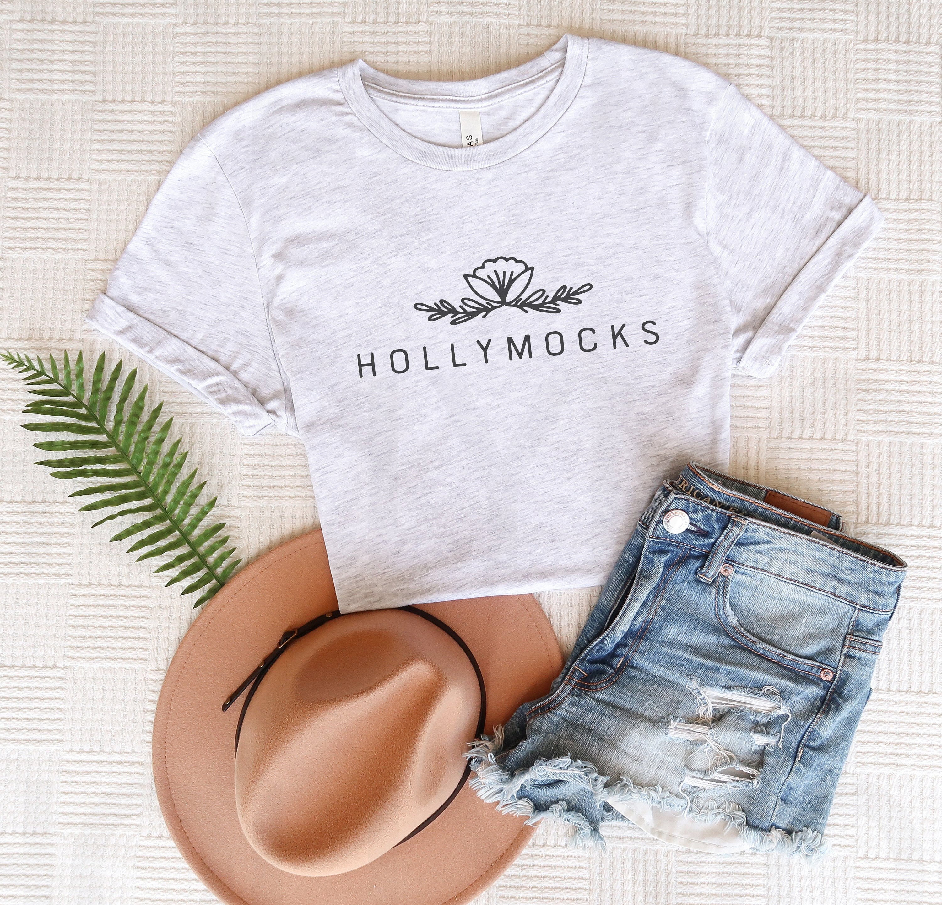 Bella Canvas 3001 Ash Mockup | Summer Mockup | Spring Mockup | Gray Shirt Mockup | 3001 Summer Flat Lay | Boho Mockup