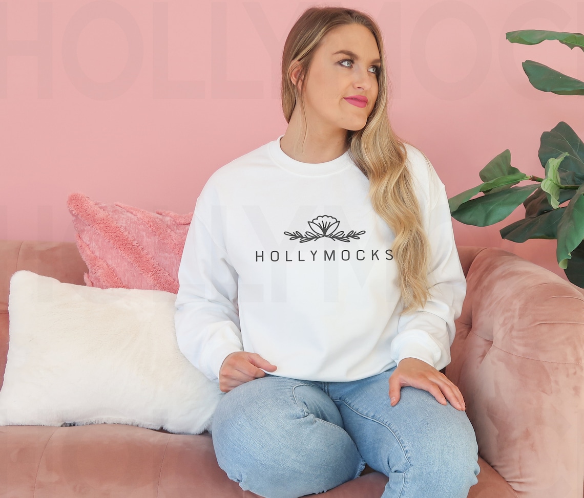 Download Gildan 18000 Mockup Gildan 18000 White Sweatshirt Mockup ...