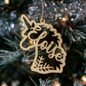 Unicorn Ornaments | Personalized | Christmas Ornaments | Gift Tags | Wood | Magical | Birthday