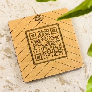 Wifi QR Coasters | Personalized | Social Media | Rental Properties | AirBnB | Rental | Hotel | Shop