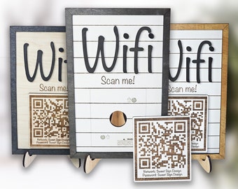 Wifi QR Code Sign Gen 2 | Changeable | Internet| WiFi | Wireless | Vacation Home | Rental | Hotel | Bed & Breakfast | Restaurant | Shop