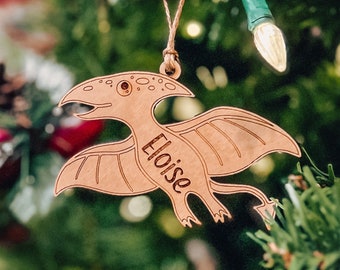 Dinosaurs Personalized Christmas Ornaments | Birthday Dino | Gift Tag | Decor | TRex | Pteranodon | Triceratops | Tyrannosaurus Rex