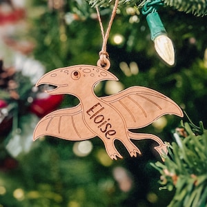 Dinosaurs Personalized Christmas Ornaments | Birthday Dino | Gift Tag | Decor | TRex | Pteranodon | Triceratops | Tyrannosaurus Rex